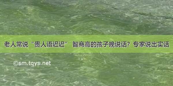 老人常说“贵人语迟迟” 智商高的孩子晚说话？专家说出实话