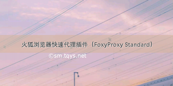 火狐浏览器快速代理插件（FoxyProxy Standard）