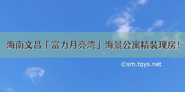 海南文昌「富力月亮湾」海景公寓精装现房！