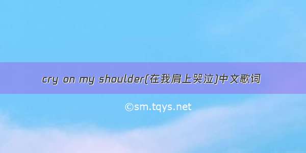 cry on my shoulder(在我肩上哭泣)中文歌词