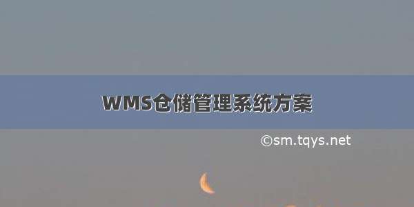 WMS仓储管理系统方案