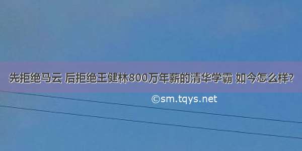 先拒绝马云 后拒绝王健林800万年薪的清华学霸 如今怎么样？