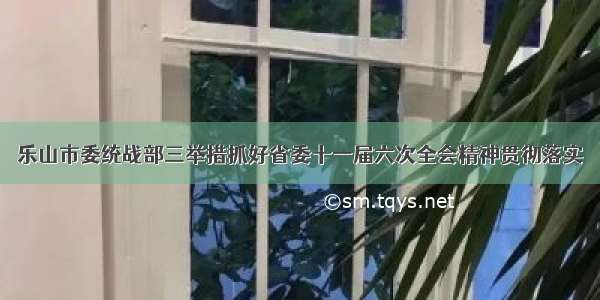 乐山市委统战部三举措抓好省委十一届六次全会精神贯彻落实