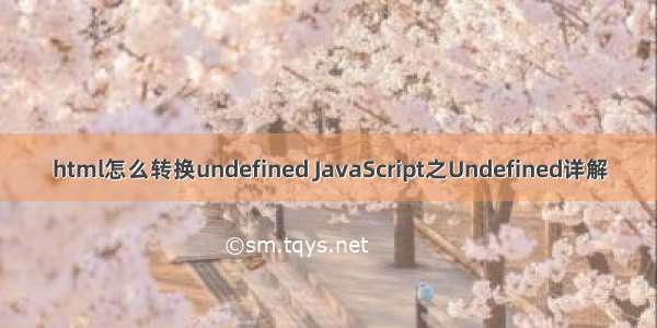 html怎么转换undefined JavaScript之Undefined详解