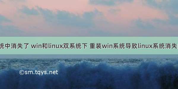 linux在双系统中消失了 win和linux双系统下 重装win系统导致linux系统消失的解决办法...