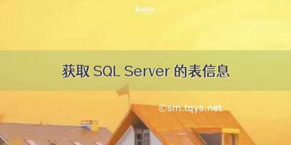 获取 SQL Server 的表信息