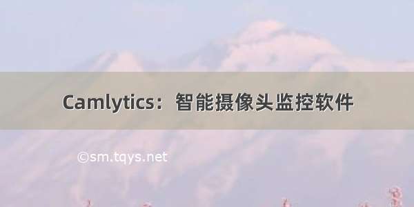 Camlytics：智能摄像头监控软件