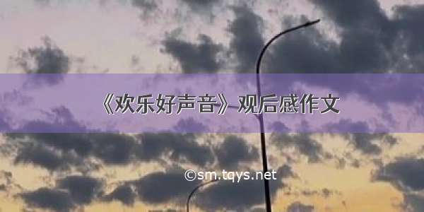 《欢乐好声音》观后感作文