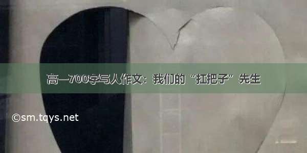 高一700字写人作文：我们的“扛把子”先生