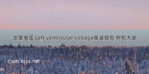 左室电压 Left ventricular voltage英语短句 例句大全