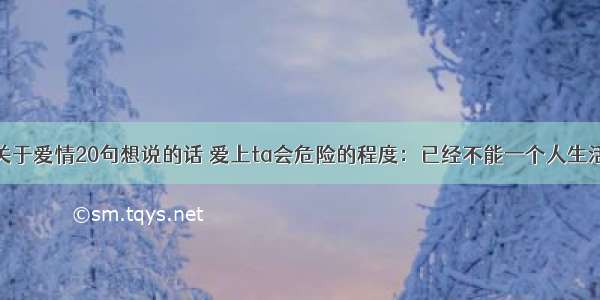 关于爱情20句想说的话 爱上ta会危险的程度：已经不能一个人生活