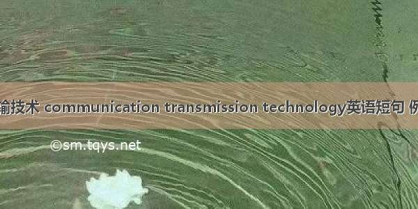 通信传输技术 communication transmission technology英语短句 例句大全