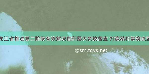 黑龙江省推进第二阶段有效解决秸秆露天焚烧督查 打赢秸秆禁烧攻坚战