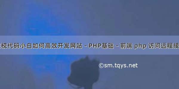 在校代码小白如何高效开发网站 – PHP基础 – 前端 php 访问远程接口