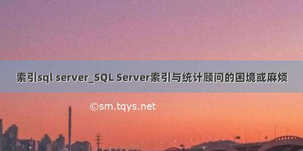索引sql server_SQL Server索引与统计顾问的困境或麻烦