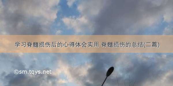 学习脊髓损伤后的心得体会实用 脊髓损伤的总结(二篇)