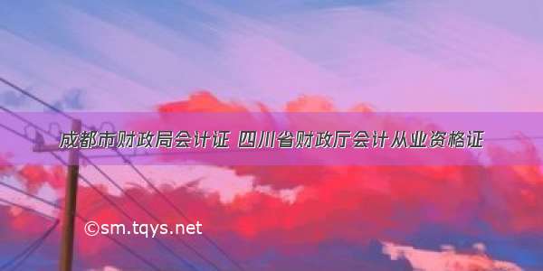 成都市财政局会计证 四川省财政厅会计从业资格证