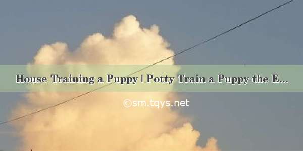 House Training a Puppy | Potty Train a Puppy the E...