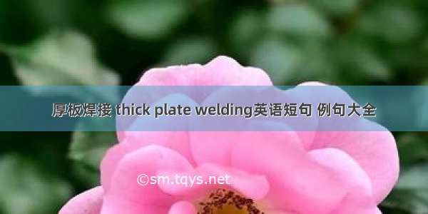 厚板焊接 thick plate welding英语短句 例句大全