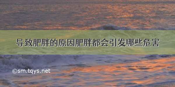 导致肥胖的原因肥胖都会引发哪些危害