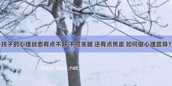 孩子的心理状态有点不好 不仅失眠 还有点焦虑 如何做心理疏导？