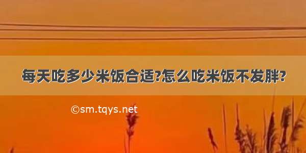 每天吃多少米饭合适?怎么吃米饭不发胖?