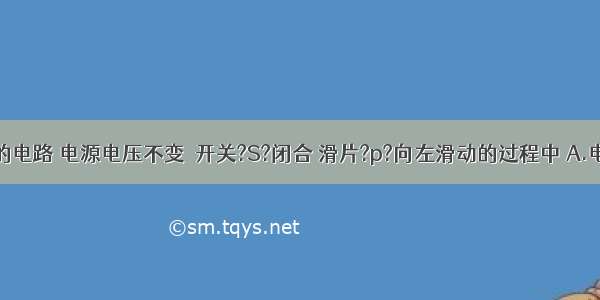 如图所示的电路 电源电压不变．开关?S?闭合 滑片?p?向左滑动的过程中 A.电流表的示