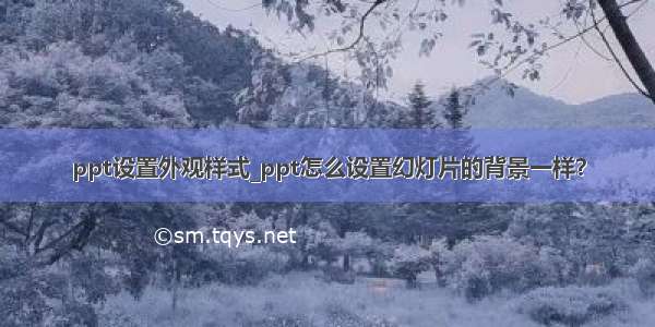 ppt设置外观样式_ppt怎么设置幻灯片的背景一样？