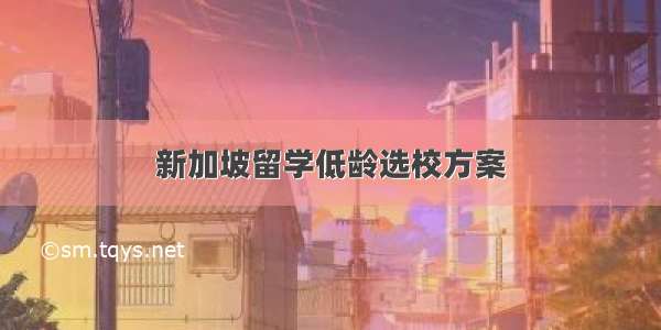 新加坡留学低龄选校方案