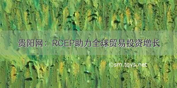 贵阳网：RCEP助力全球贸易投资增长