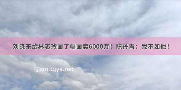 刘晓东给林志玲画了幅画卖6000万！陈丹青：我不如他！