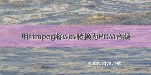 用ffmpeg将wav转换为PCM音频