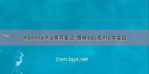 Hadoop Pig学习笔记  各种SQL在PIG中实现
