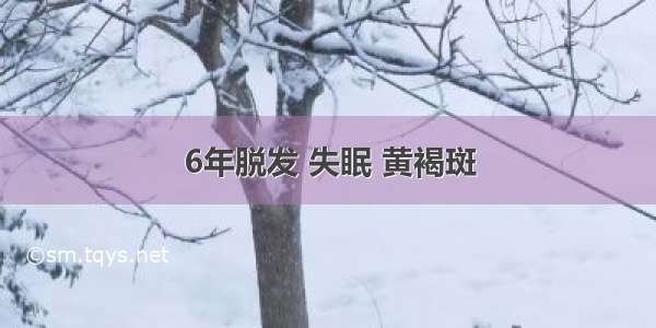 6年脱发 失眠 黄褐斑