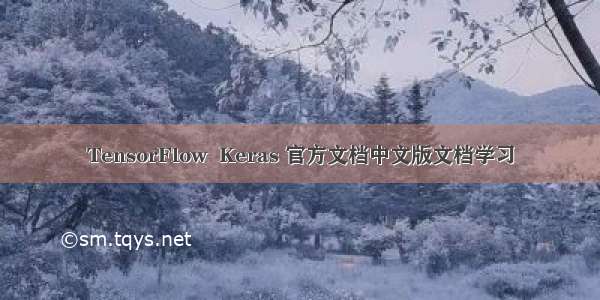 TensorFlow  Keras 官方文档中文版文档学习