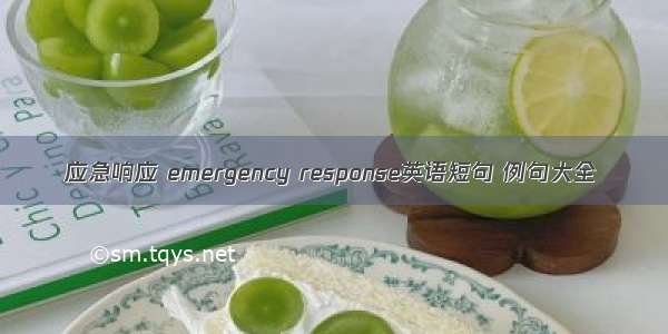 应急响应 emergency response英语短句 例句大全