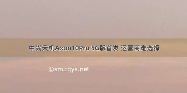 中兴天机Axon10Pro 5G版首发 运营商难选择