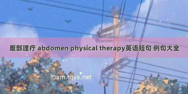 腹部理疗 abdomen physical therapy英语短句 例句大全