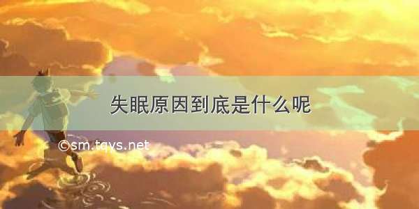 失眠原因到底是什么呢