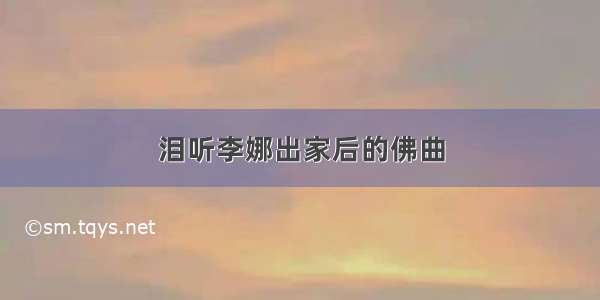 泪听李娜出家后的佛曲