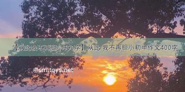 【从此我不再胆小650字】从此 我不再胆小初中作文400字