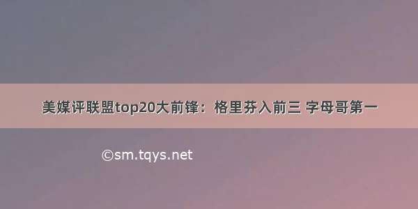 美媒评联盟top20大前锋：格里芬入前三 字母哥第一