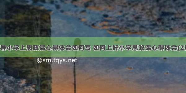 领导小学上思政课心得体会如何写 如何上好小学思政课心得体会(2篇)