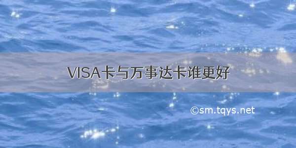 VISA卡与万事达卡谁更好