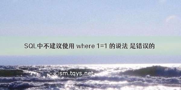 SQL中不建议使用 where 1=1 的说法 是错误的