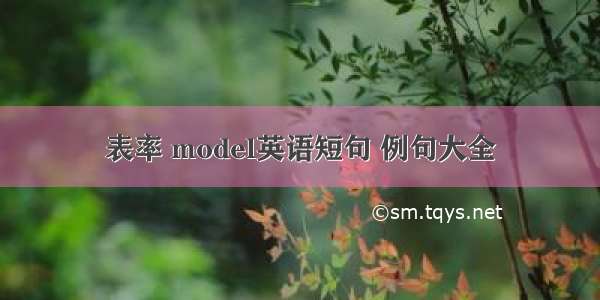 表率 model英语短句 例句大全