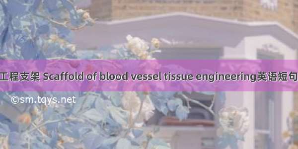 血管组织工程支架 Scaffold of blood vessel tissue engineering英语短句 例句大全