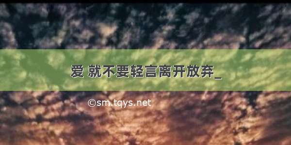 爱 就不要轻言离开放弃_