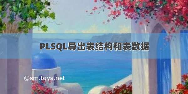 PLSQL导出表结构和表数据