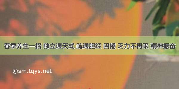 春季养生一招 独立通天式 疏通胆经 困倦 乏力不再来 精神振奋